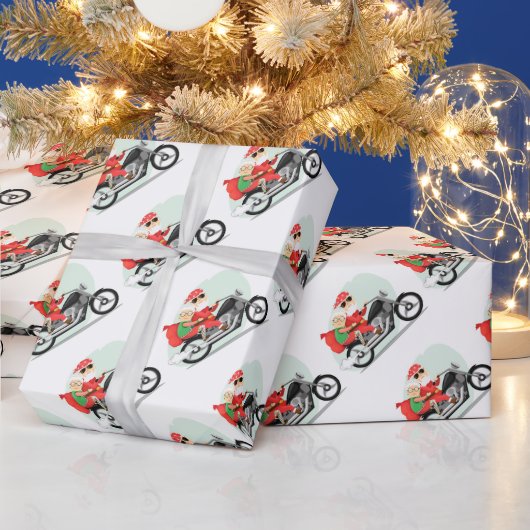 De heer en mevrouw Biker kerstcadeaupapier Cadeaupapier (Feestdagen)