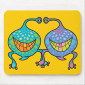 De heer en mevrouw Blob Cartoon Fun Alien Gift Mou Muismat (Voorkant)
