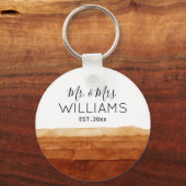 De heer en mevrouw Boho Waterverf Abstracte woesti Sleutelhanger (Voorkant)