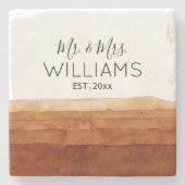 De heer en mevrouw Boho Waterverf Abstracte woesti Stenen Onderzetter (Voorkant)