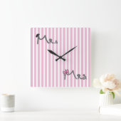 De heer en mevrouw Bride/Groom Wall Clock Vierkante Klok (Huis)