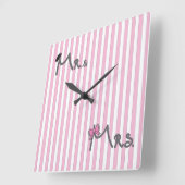 De heer en mevrouw Bride/Groom Wall Clock Vierkante Klok (Hoek)