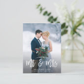 DE HEER EN MEVROUW | briefkaart voor huwelijksaank (Staand voorkant)