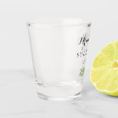 De heer en mevrouw bruiloft naam en datum shot glas (Links)