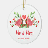 De heer en mevrouw Cardinaal Lovevogels hebben Keramisch Ornament (Links)