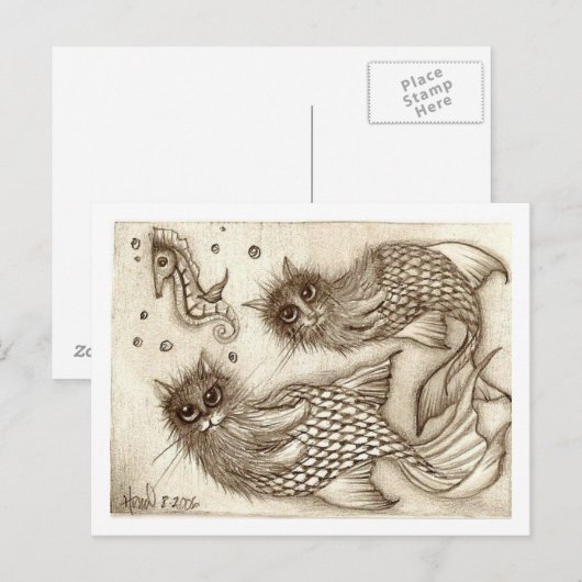 De heer en mevrouw Catfish and Pet Briefkaart (Voorkant / Achterkant)