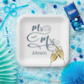 De heer en mevrouw Champagne Toast Papieren Bordje (Feest)