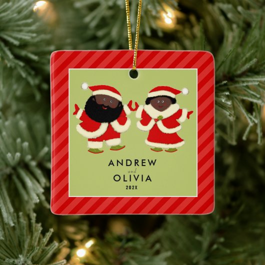 De heer en mevrouw Christmas Collectible Keramisch Ornament (Boom)