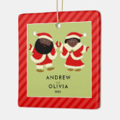 De heer en mevrouw Christmas Collectible Keramisch Ornament (Links)