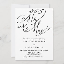 De heer en mevrouw Classy Typography Engagement Pa Kaart