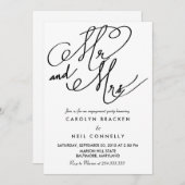 De heer en mevrouw Classy Typography Engagement Pa Kaart (Voorkant / Achterkant)