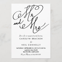 De heer en mevrouw Classy Typography Engagement Pa Kaart
