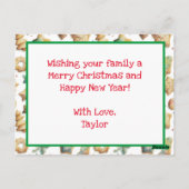 De heer en mevrouw Claus Bakkoekjes Aangepaste Ker Briefkaart (Achterkant)