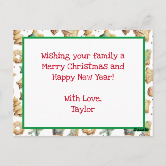 De heer en mevrouw Claus Bakkoekjes Aangepaste Ker Briefkaart (Achterkant)