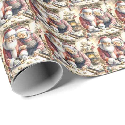 De heer en mevrouw Claus Bakkoekjes Aangepaste Ker Cadeaupapier (Rol Hoek)