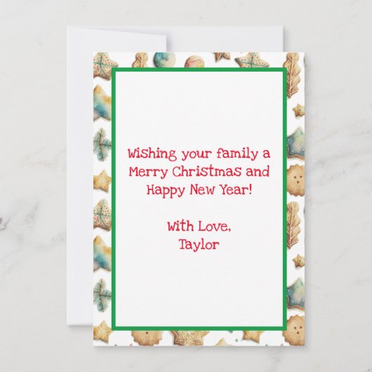 De heer en mevrouw Claus Bakkoekjes Aangepaste Ker Kaart (Achterkant)