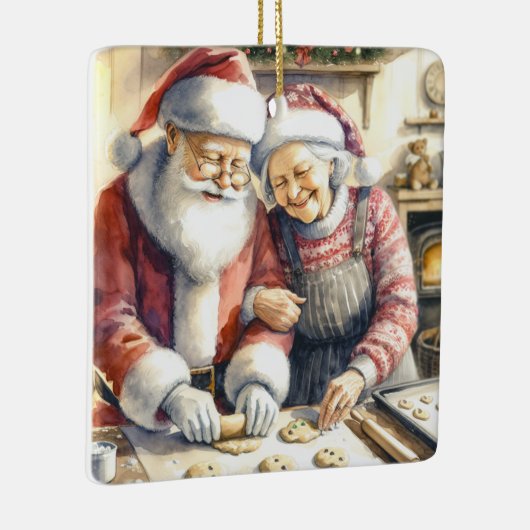 De heer en mevrouw Claus Bakkoekjes Aangepaste Ker Keramisch Ornament (Rechts)