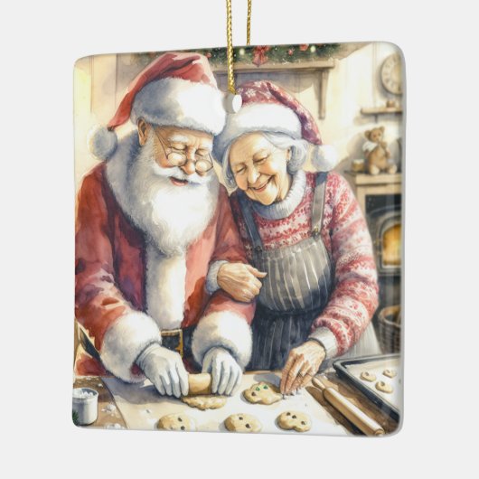 De heer en mevrouw Claus Bakkoekjes Aangepaste Ker Keramisch Ornament (Links)