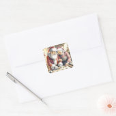 De heer en mevrouw Claus Bakkoekjes Aangepaste Ker Vierkante Sticker (Envelop)