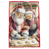 De heer en mevrouw Claus Bakkoekjes Kerstmis Medium Cadeauzakje (Voorkant)