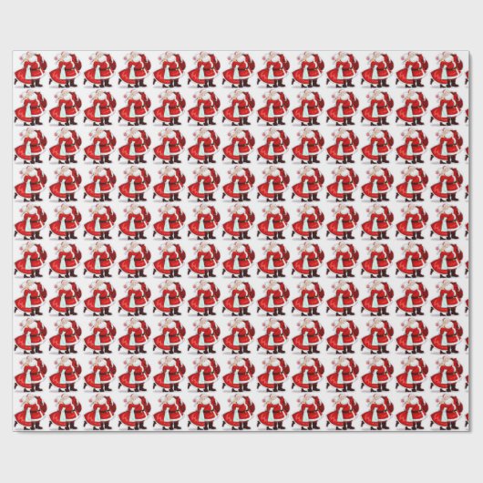 de heer en mevrouw claus cadeaupapier (Vlak)