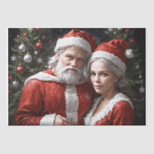 De heer en mevrouw Claus - Decoupage - Tissuepapier (Voorkant)