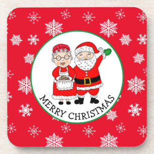 De heer en mevrouw Claus, gepersonaliseerd kerstfe Bier Onderzetter