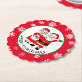 De heer en mevrouw Claus, gepersonaliseerd kerstfe Kartonnen Onderzetters (Gekanteld)