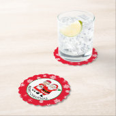 De heer en mevrouw Claus, gepersonaliseerd kerstfe Kartonnen Onderzetters (Insitu)