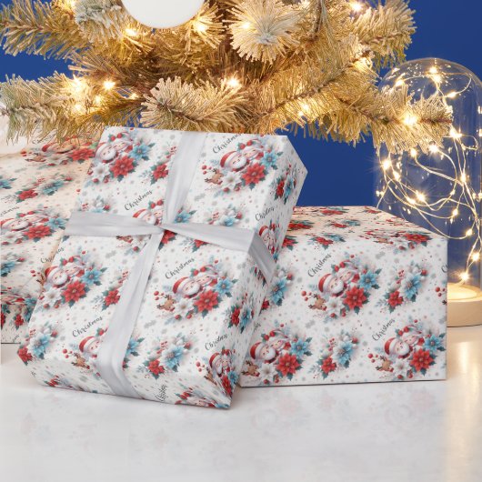 De heer en mevrouw Claus, Rudolf, Poinsettias en H Cadeaupapier (Feestdagen)