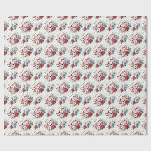 De heer en mevrouw Claus, Rudolf, Poinsettias en H Cadeaupapier (Vlak)