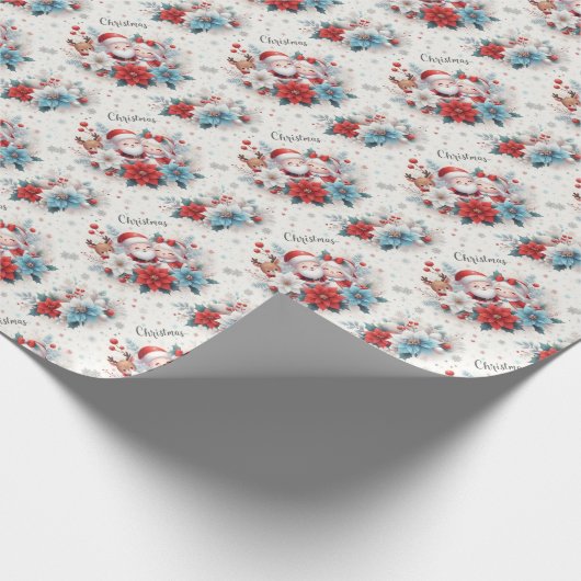 De heer en mevrouw Claus, Rudolf, Poinsettias en H Cadeaupapier (Hoek)