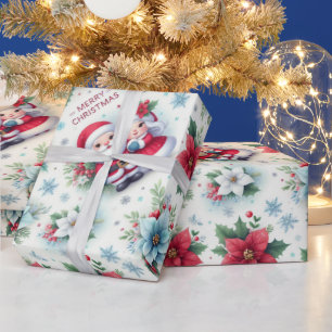 De heer en mevrouw Claus, Rudolf, Poinsettias en H Cadeaupapier