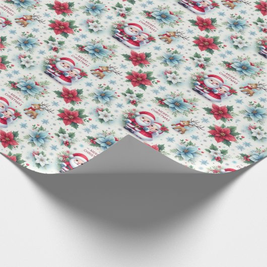 De heer en mevrouw Claus, Rudolf, Poinsettias en H Cadeaupapier (Hoek)
