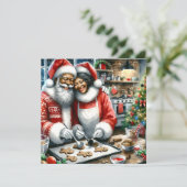 De heer en mevrouw Clause Schattigee gepersonalise Kaart (Staand voorkant)