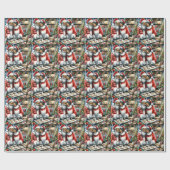 De heer en mevrouw Clause Schattigee Kerstmis Cadeaupapier (Vlak)