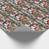 De heer en mevrouw Clause Schattigee Kerstmis Cadeaupapier (Hoek)