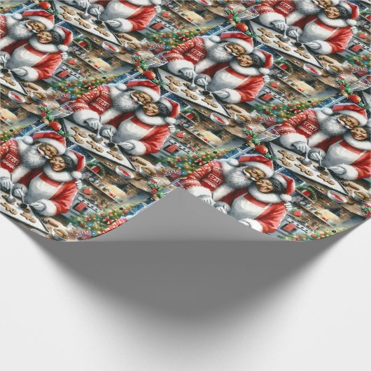 De heer en mevrouw Clause Schattigee Kerstmis Cadeaupapier (Hoek)