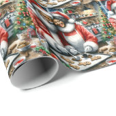 De heer en mevrouw Clause Schattigee Kerstmis Cadeaupapier (Rol Hoek)