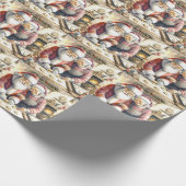 De heer en mevrouw Clause Schattigee Kerstmis Cadeaupapier (Hoek)