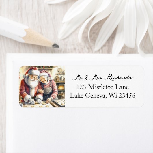 De heer en mevrouw Clause Schattigee Kerstmis Etiket (Insitu)