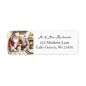 De heer en mevrouw Clause Schattigee Kerstmis Etiket (Voorkant)