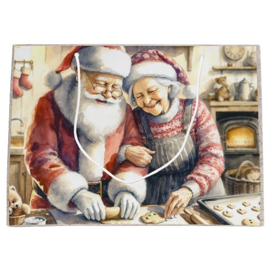 De heer en mevrouw Clause Schattigee Kerstmis Groot Cadeauzakje (Voorkant)