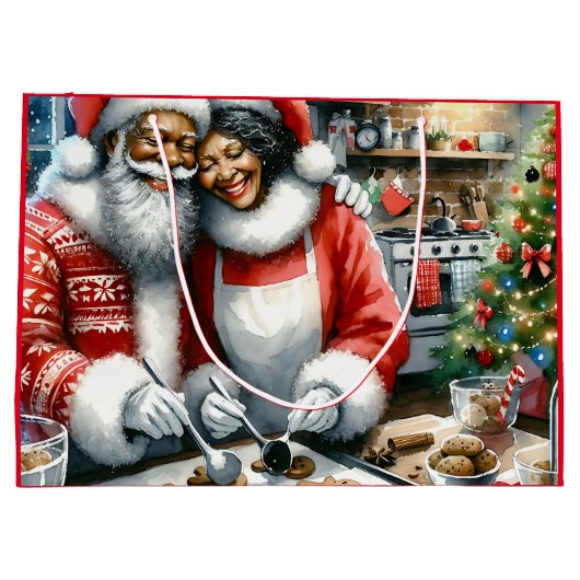 De heer en mevrouw Clause Schattigee Kerstmis Groot Cadeauzakje (Achterkant)