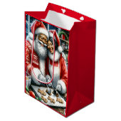 De heer en mevrouw Clause Schattigee Kerstmis Medium Cadeauzakje (Voorkant Gekanteld)