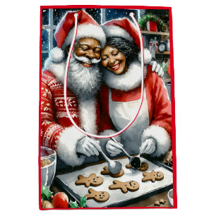 De heer en mevrouw Clause Schattigee Kerstmis Medium Cadeauzakje
