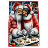 De heer en mevrouw Clause Schattigee Kerstmis Medium Cadeauzakje (Achterkant)