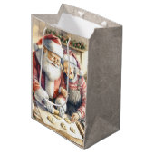 De heer en mevrouw Clause Schattigee Kerstmis Medium Cadeauzakje (Voorkant Gekanteld)