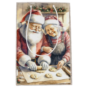 De heer en mevrouw Clause Schattigee Kerstmis Medium Cadeauzakje