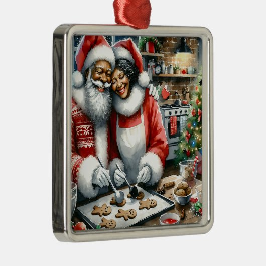 De heer en mevrouw Clause Schattigee Kerstmis Metalen Ornament (Rechts)